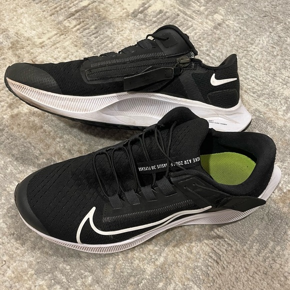 Nike Air Zoom Pegasus 38 Black & White Side Zip Velcro Closure Women’s Size 9 - Picture 4 of 15